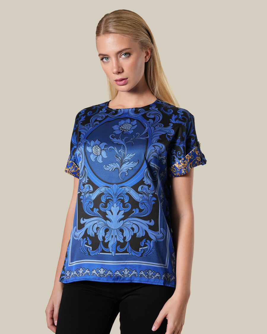 top barroco floral azul