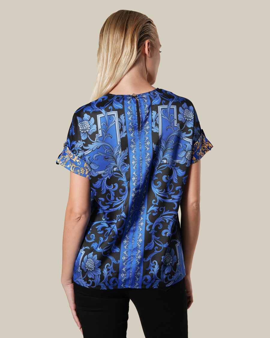 top barroco floral azul