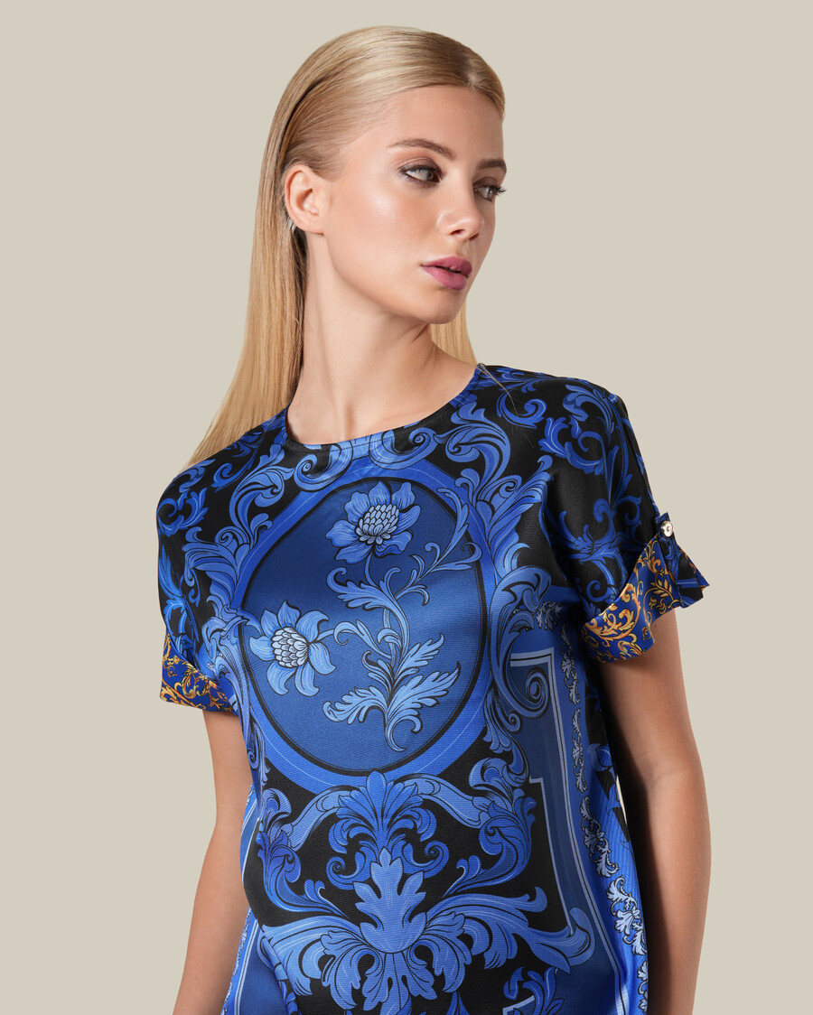 top barroco floral azul