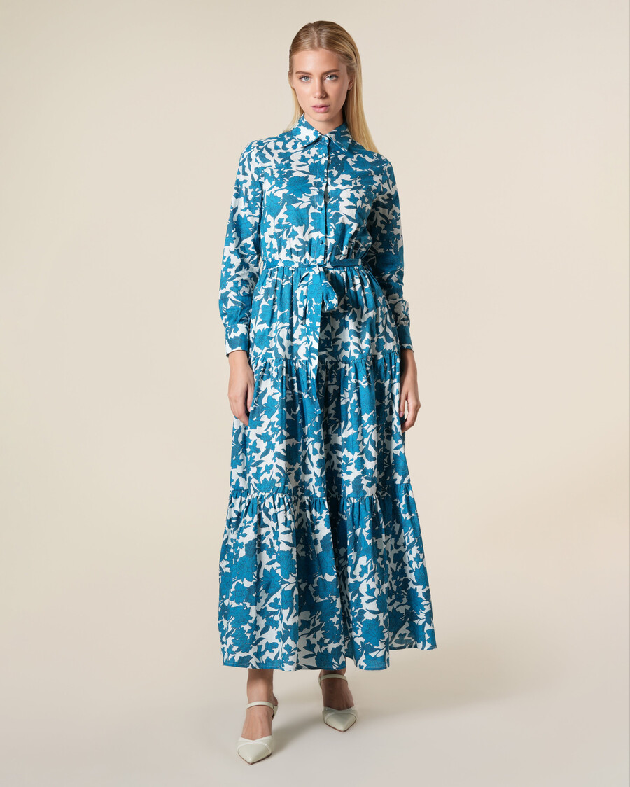 vestido maxi floral de algodón