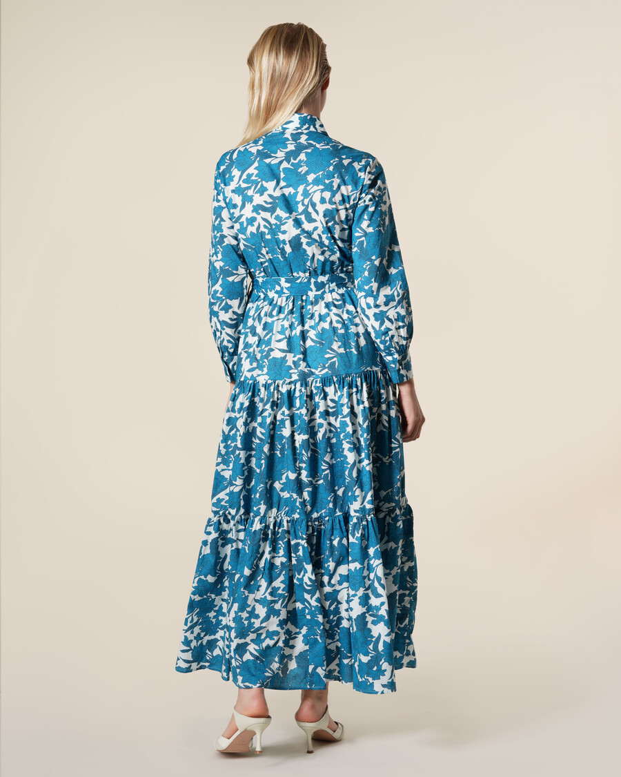 vestido maxi floral de algodón