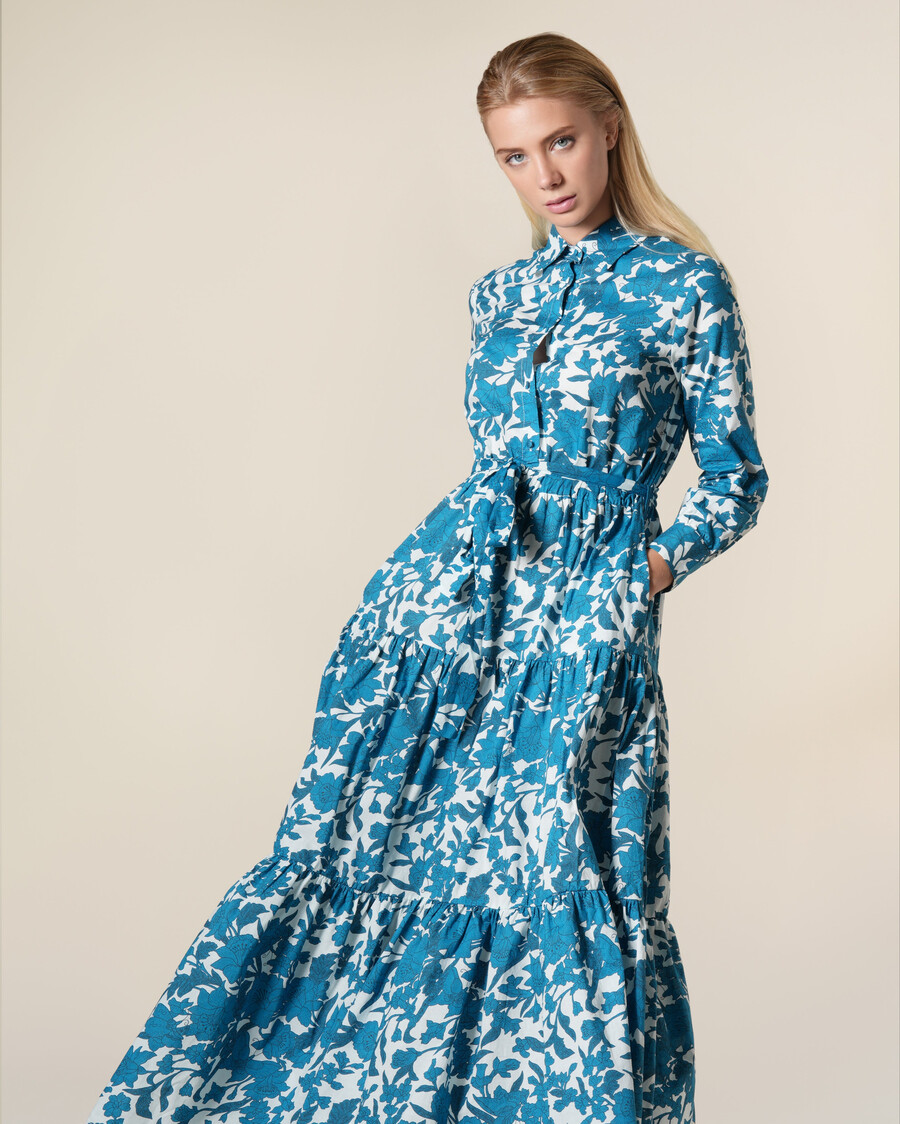 vestido maxi floral de algodón