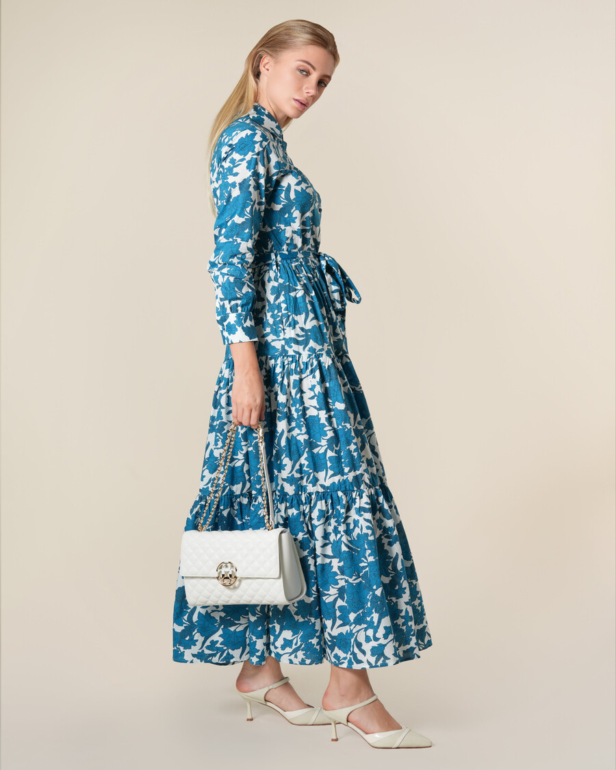 vestido maxi floral de algodón