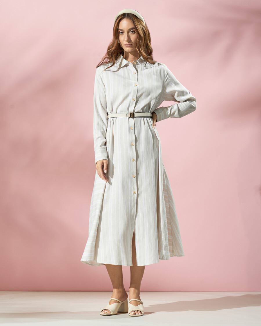 vestido maxi a rayas